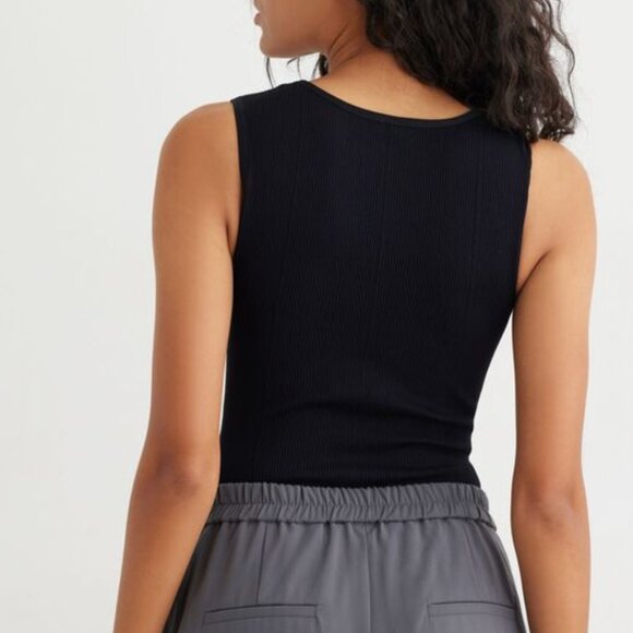 NWT Dynamite Black Ribbed Nylon Bodysuit - Size M - Picture 7 of 7